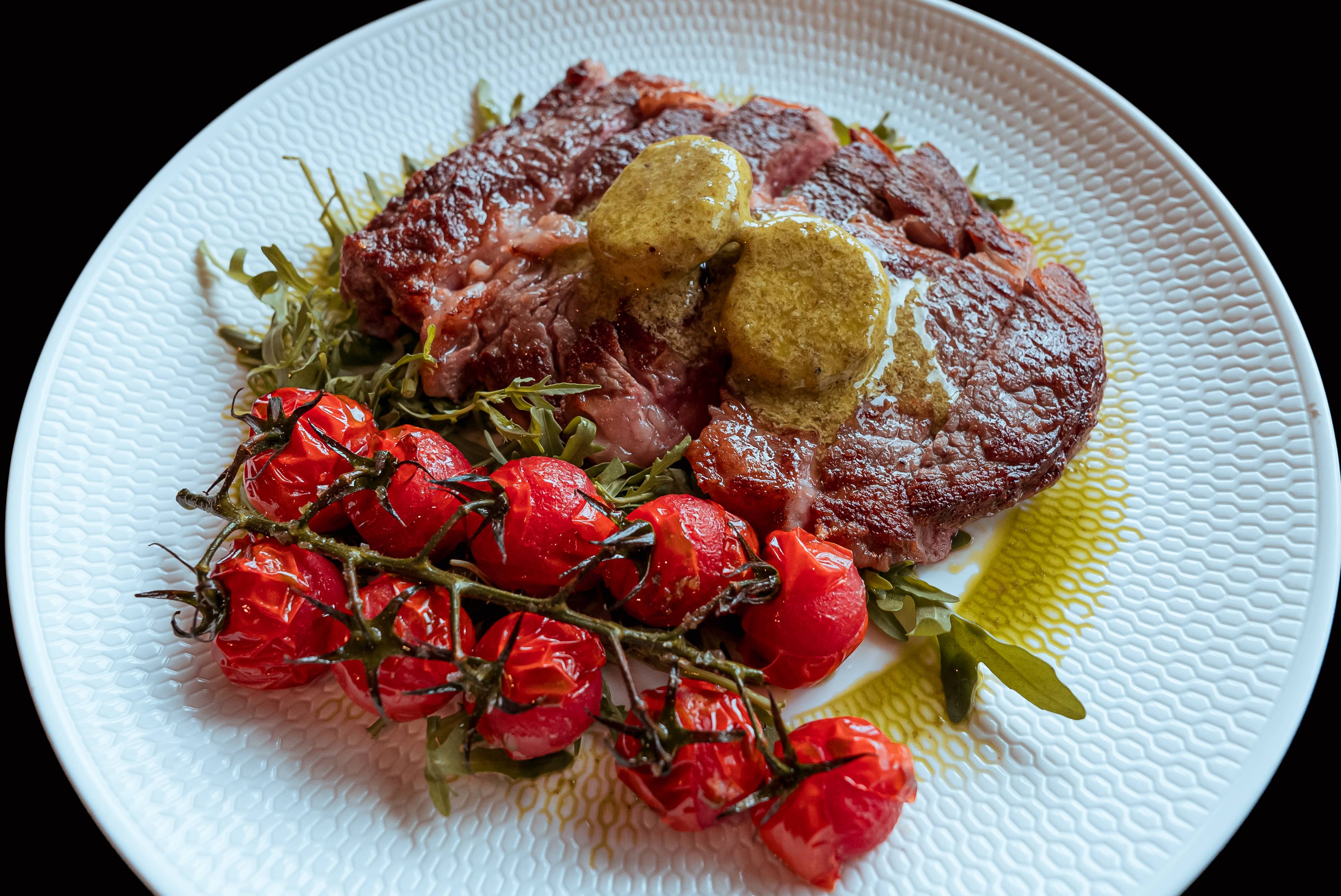 Aussie Beef Wagyu Steak with Chimichurri Sauce & Cherry Tomatoes